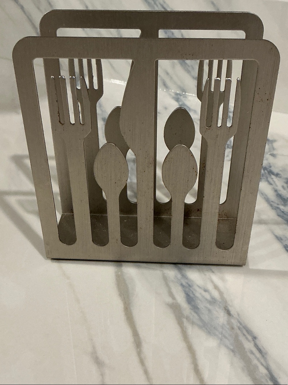 Stainless Steel Cutlery Napkin Holder - Silver